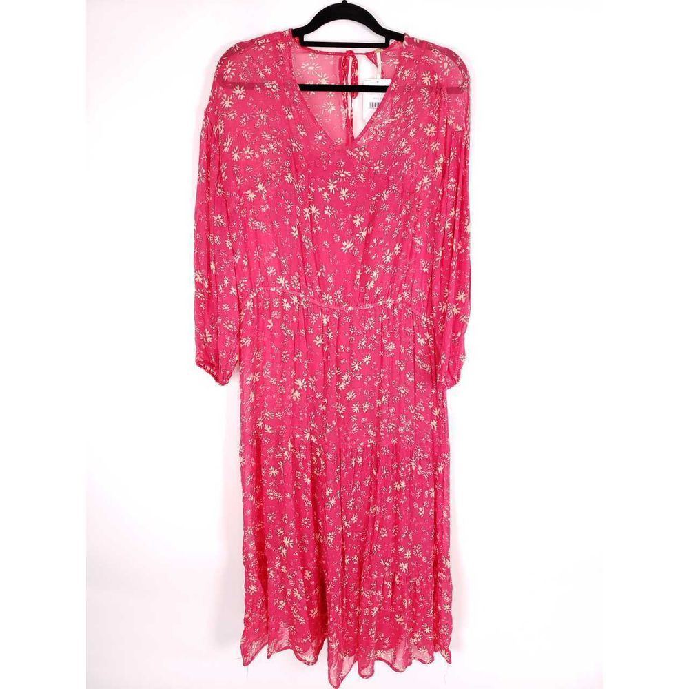 Free People Wall Flower Sheer Back Tie Midi Dress - Picture 4 of 7